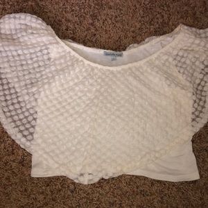 White Off Shoulder Charlotte Russe Crop